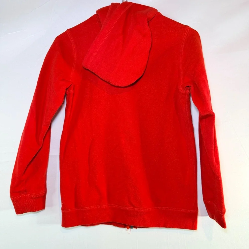 OshKosh Bgosh Kids Red Full Zip Hoodie Navy Chenille Logo Sweatshirt Size 14